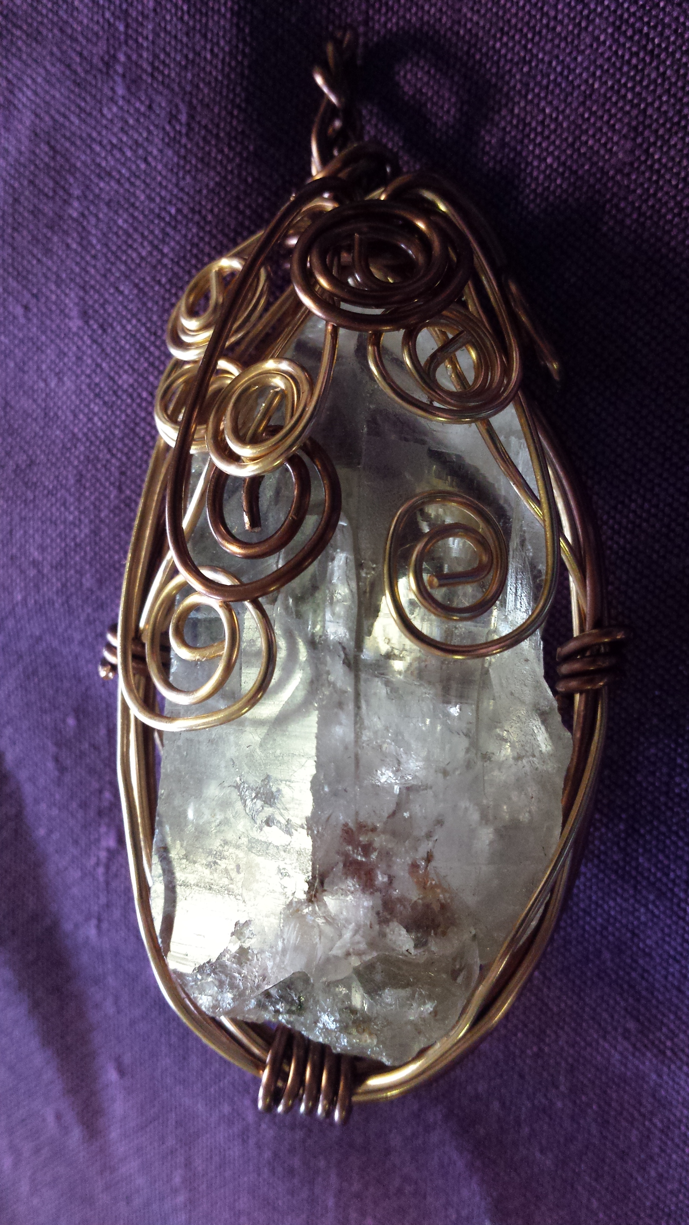 Huge Crystal Quartz in Antq Bronze