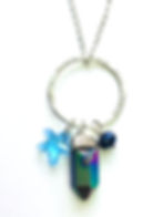Custom Mermaid necklace with rainbow Quartz