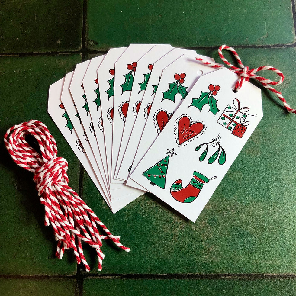 Thumbnail: Xmas  Gift Tags x 10 with Twine