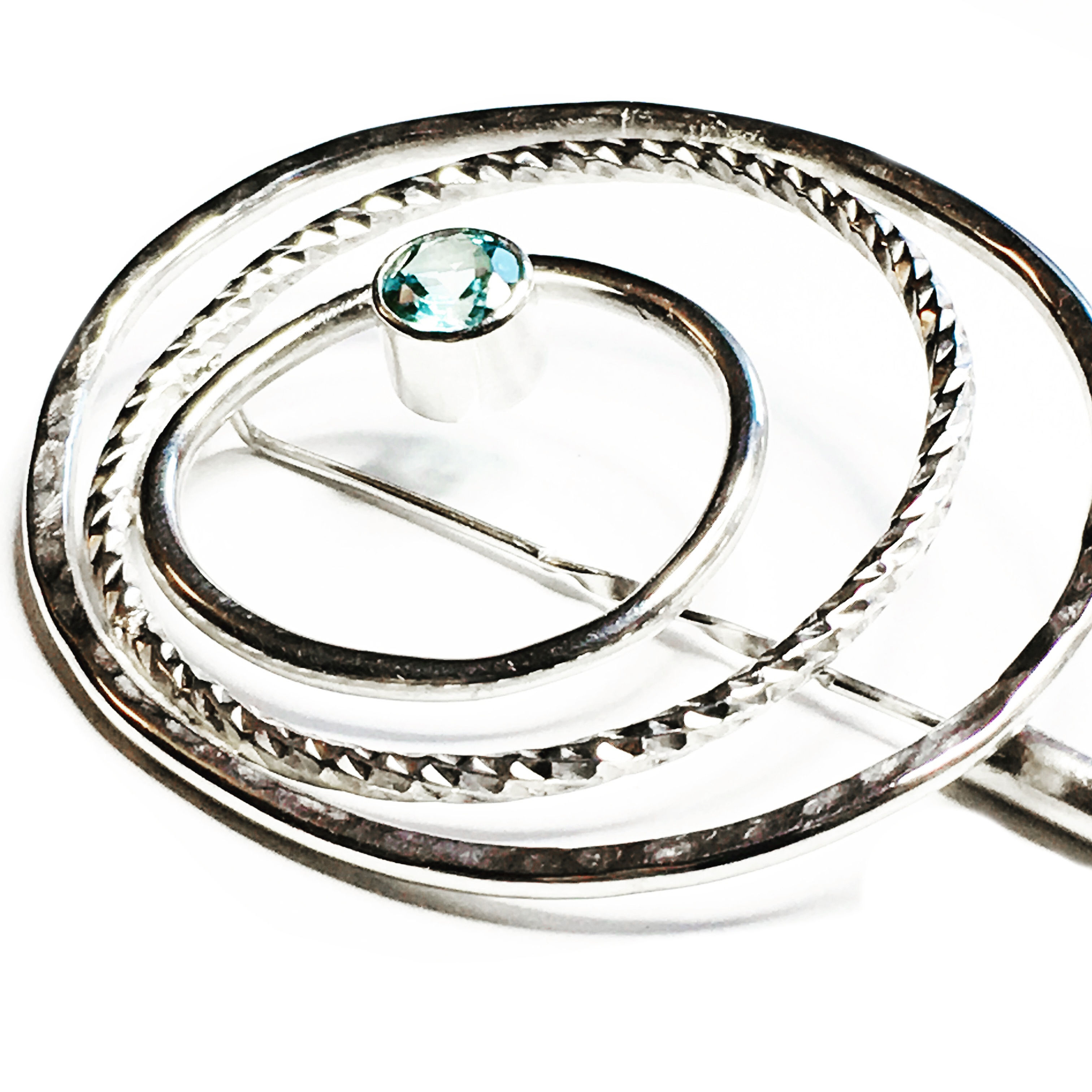 Sterling Siver and Blue Topaz Galaxy Brooch