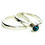 Thumbnail: Slim Silver ring with 4mm Stone- Hammered or Smooth