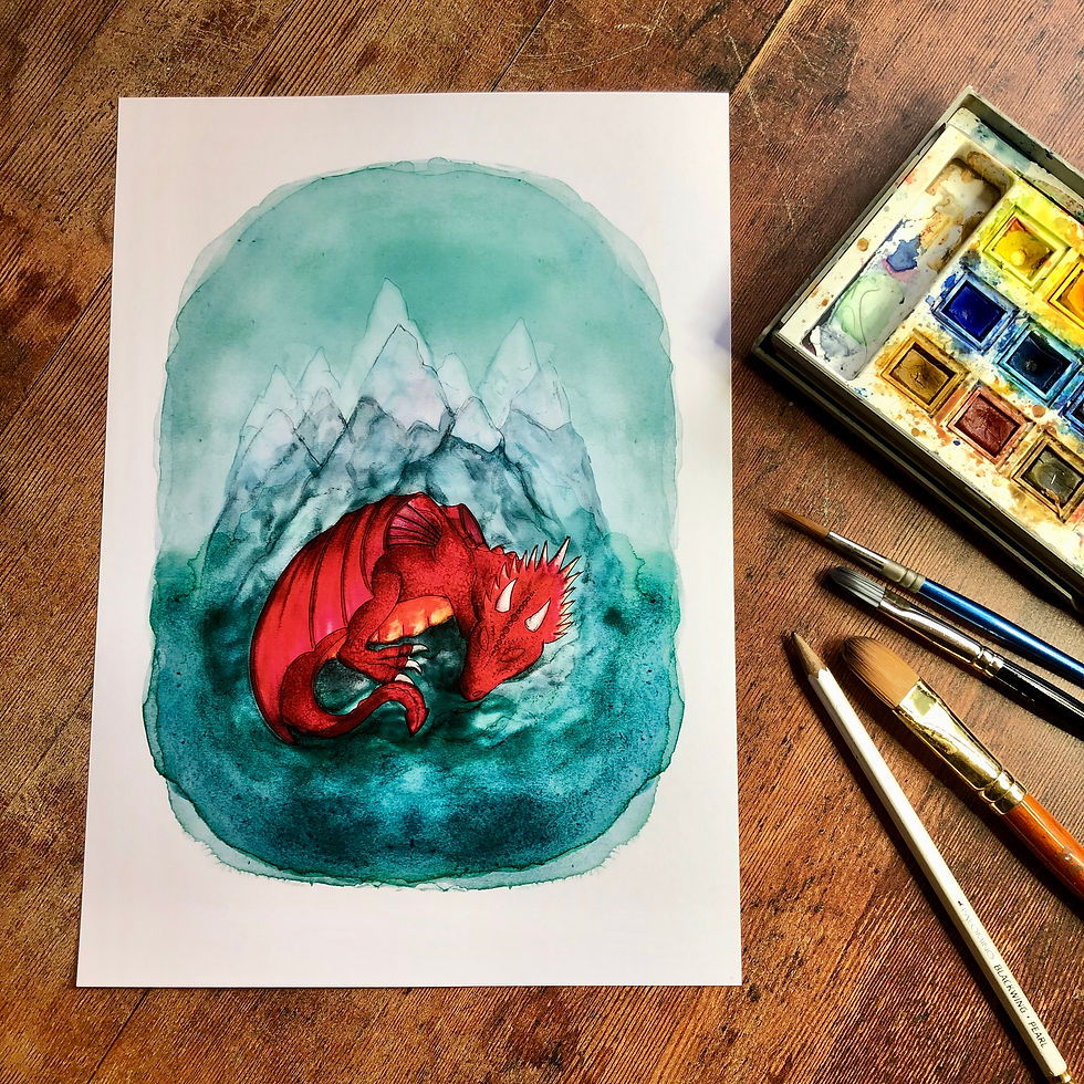 Thumbnail: Sleeping Dragon in the Mountains A6 Card