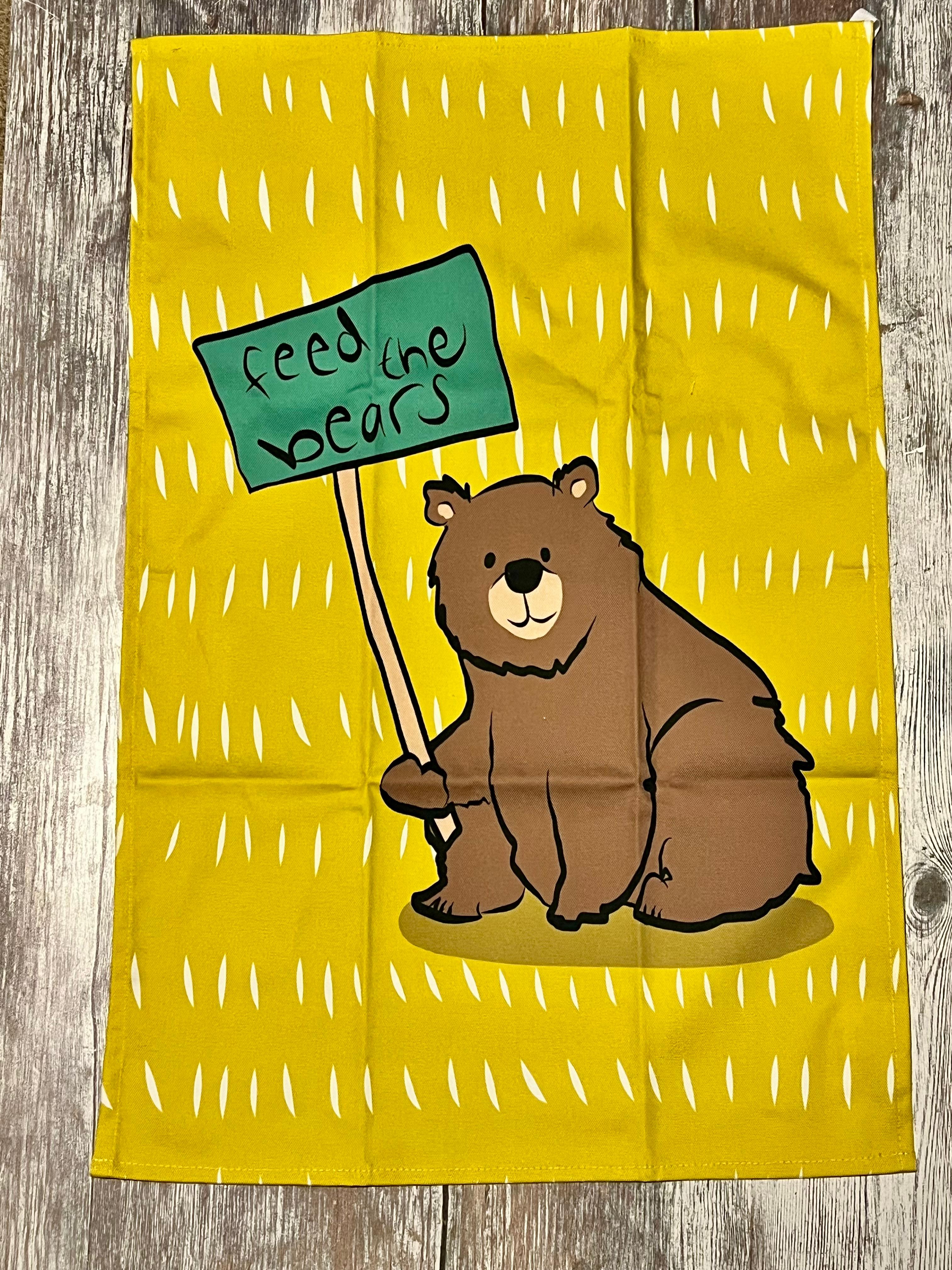 Feed The Bears Tea Towel