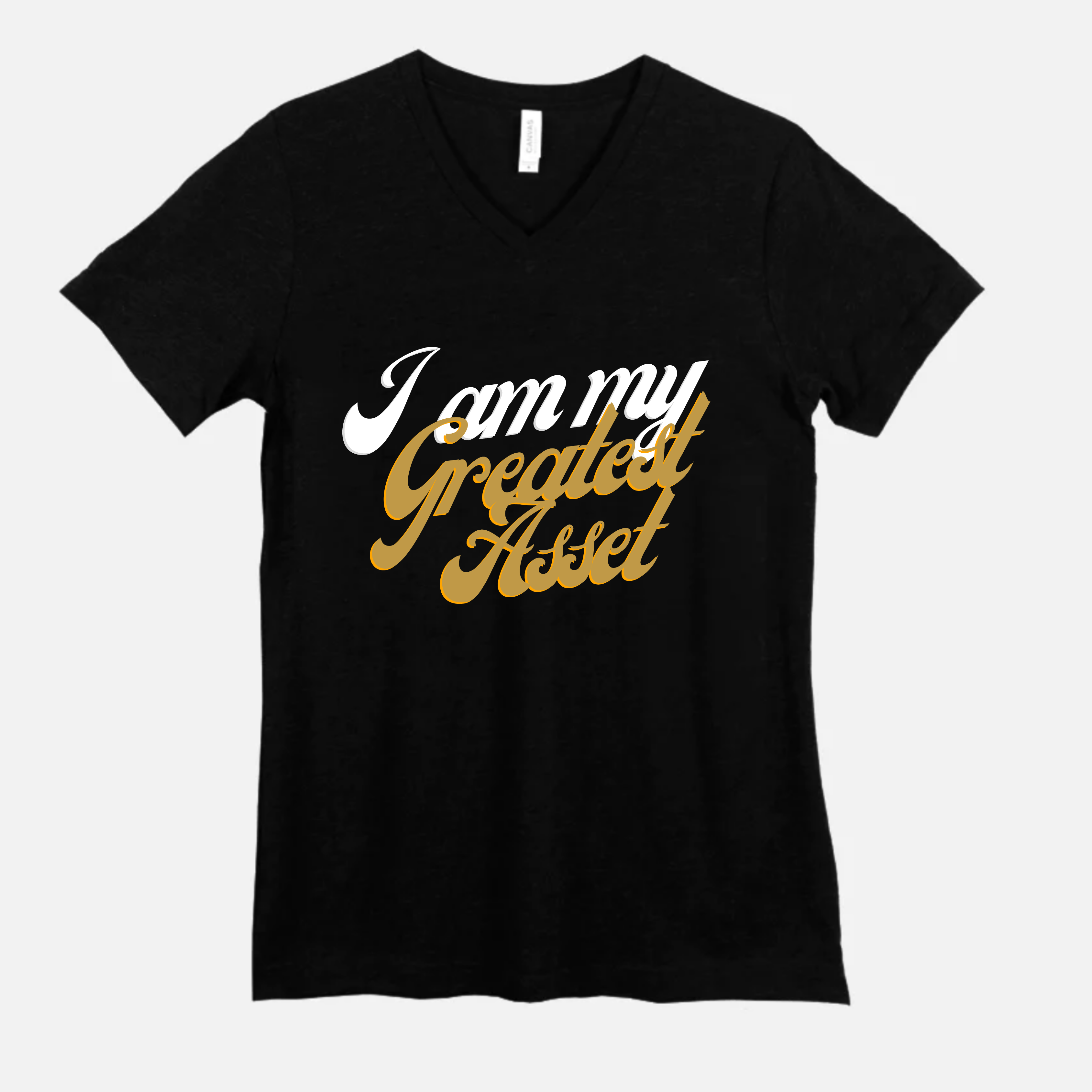 I Am My Greatest Asset - V-Neck Short Sleeve Tee