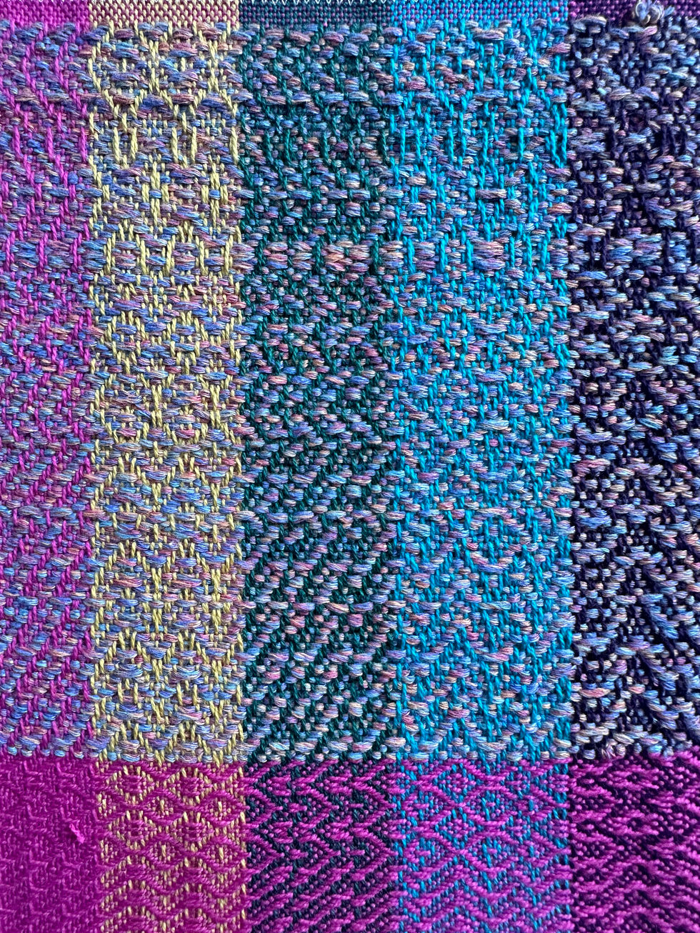 Twill Sampler 8-Harness Loom Pattern, Rainbow back