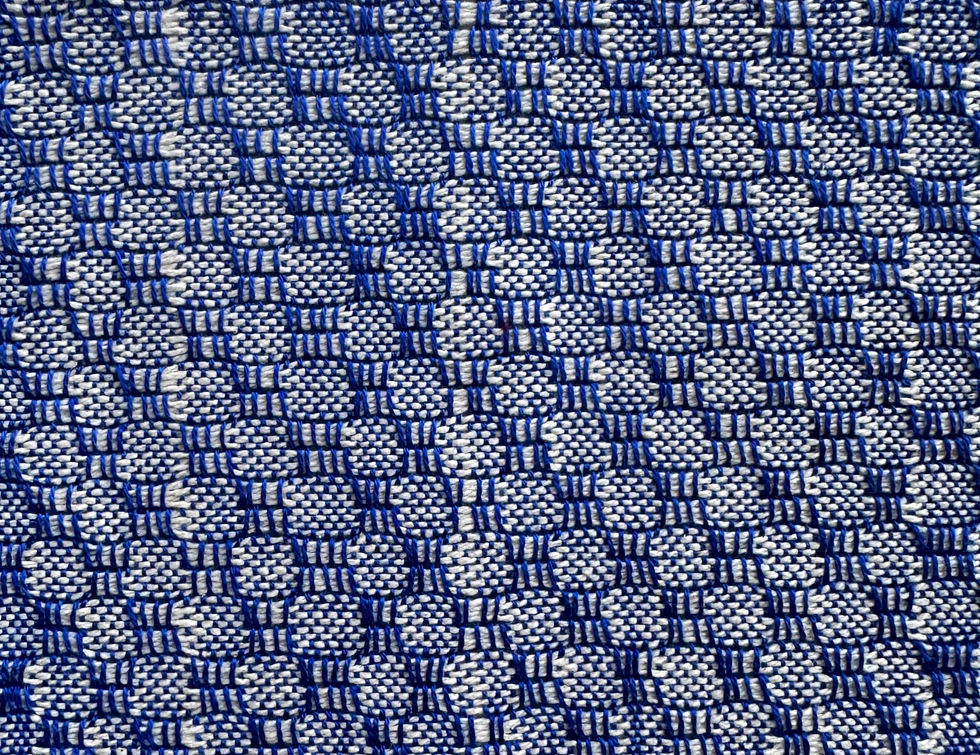 Honeycomb 4-Harness Loom Pattern, Blue/White front
