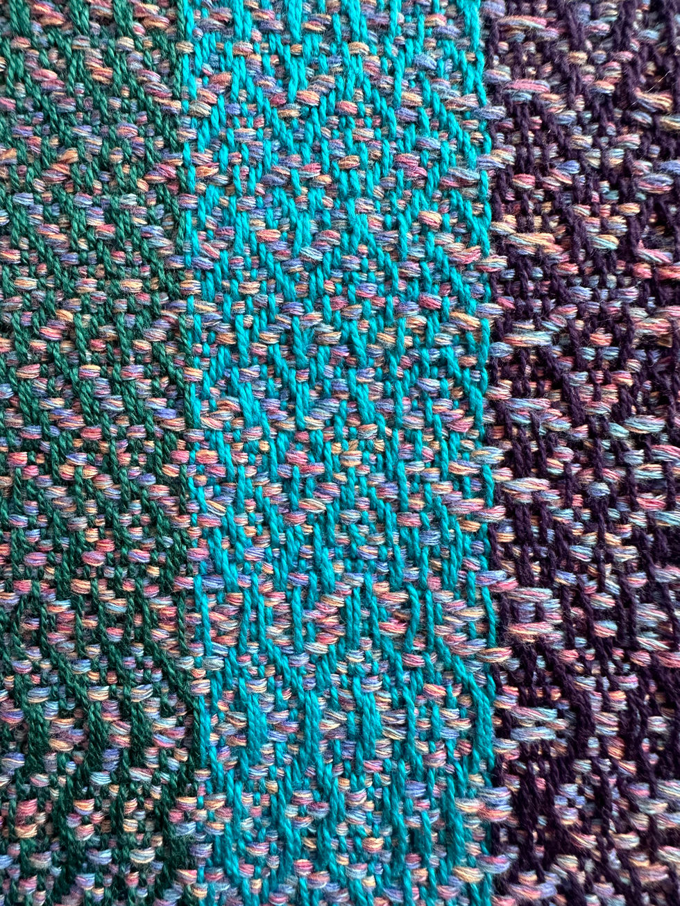 Twill Sampler 8-Harness Loom Pattern, Rainbow detail
