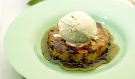 Grilled Pineapple with Basil & Mint