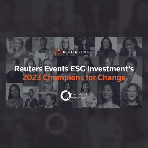 Photo of Rosalind amongst other women recognised by Reuters as Champions for Change