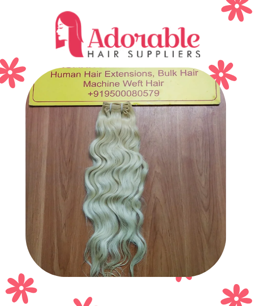 Thumbnail: Machine Weft - 613 Blonde Indian Remy Hair Extensions
