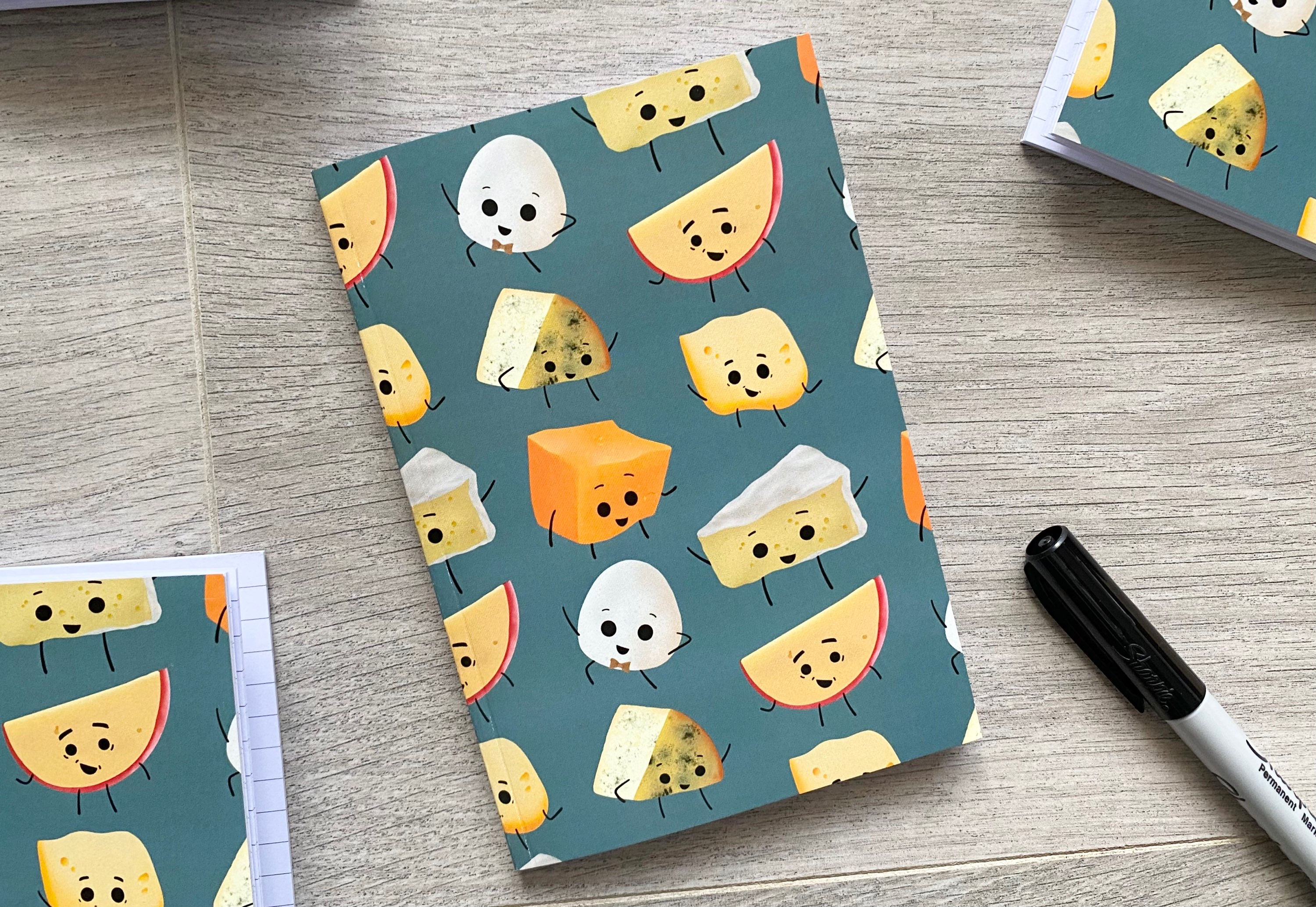 Cheesy Chums Patterned Notebook (A6)