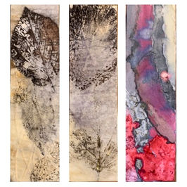 Buchzeichen, Pflanzenabdrücke,
Pflanzenfarben