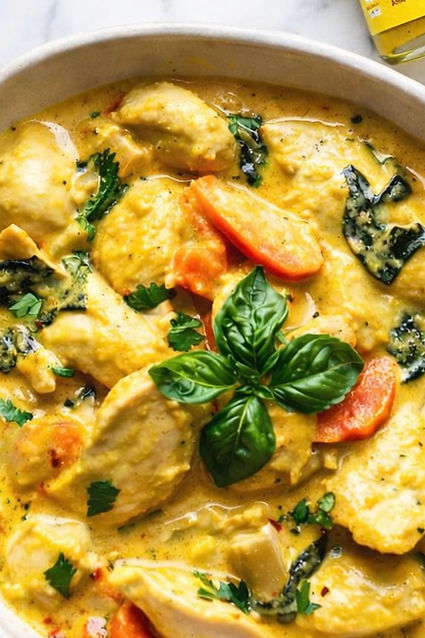 Chicken. Turmeric. coconut