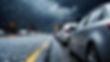 Cars stopped in heavy rain