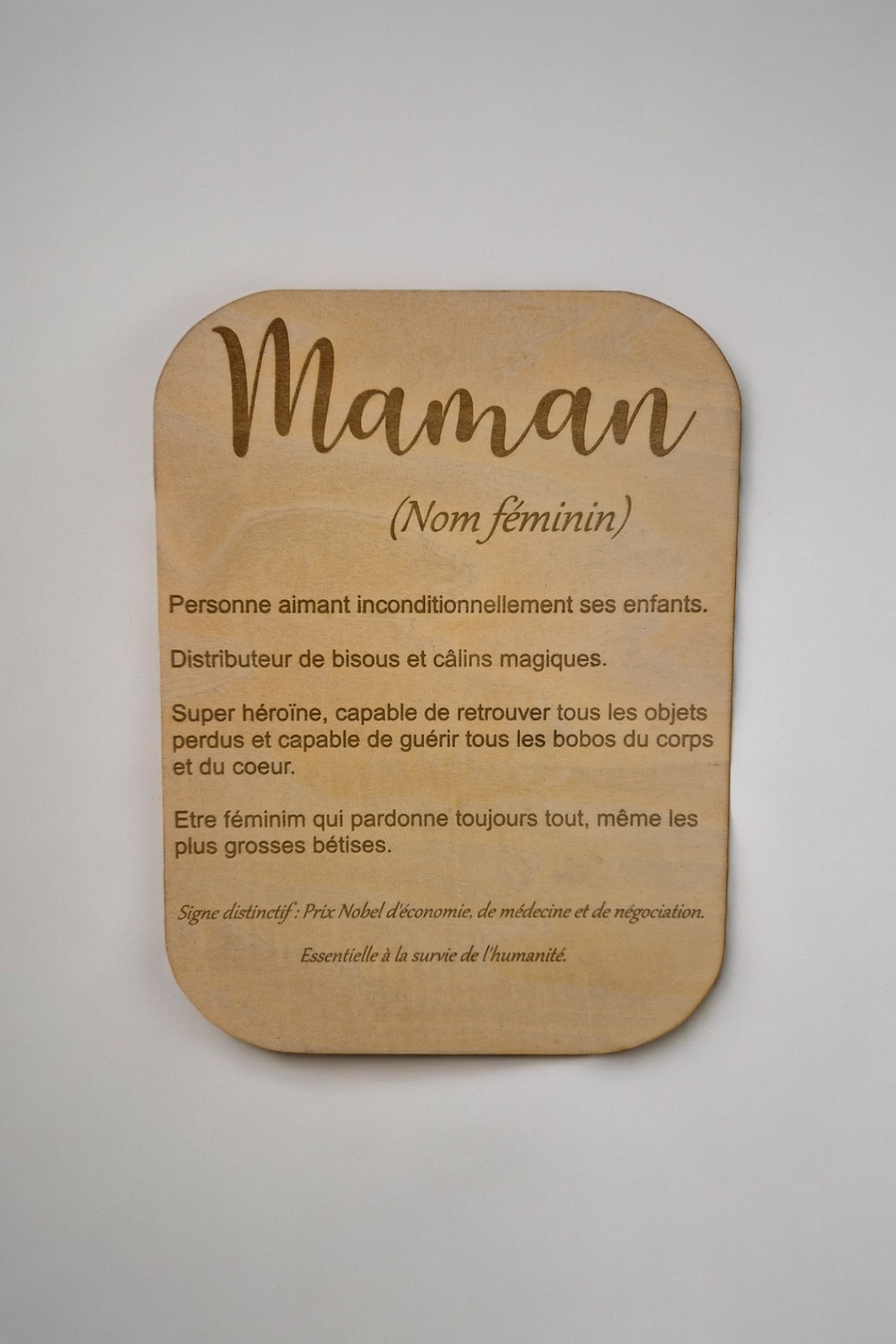 Miniature : Carte en bois " Définition Maman "