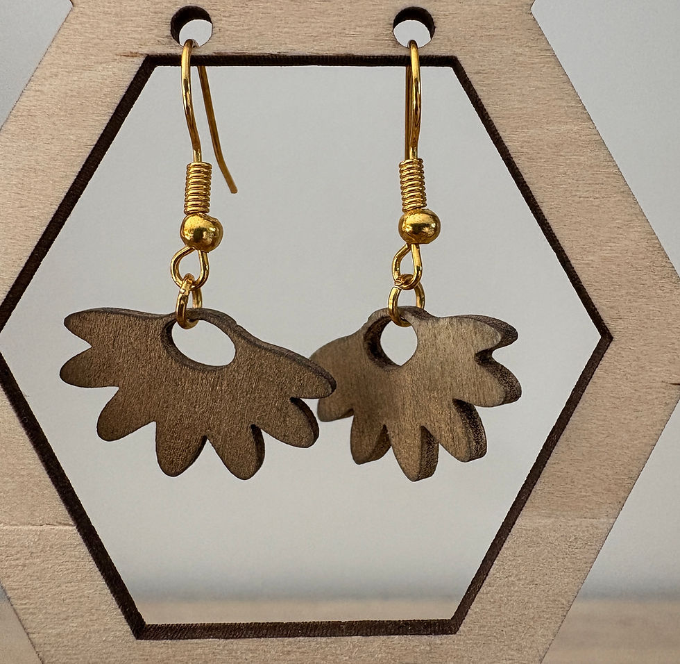 Miniature : Boucles d’oreilles "Emma" en bois 🍃 ✨