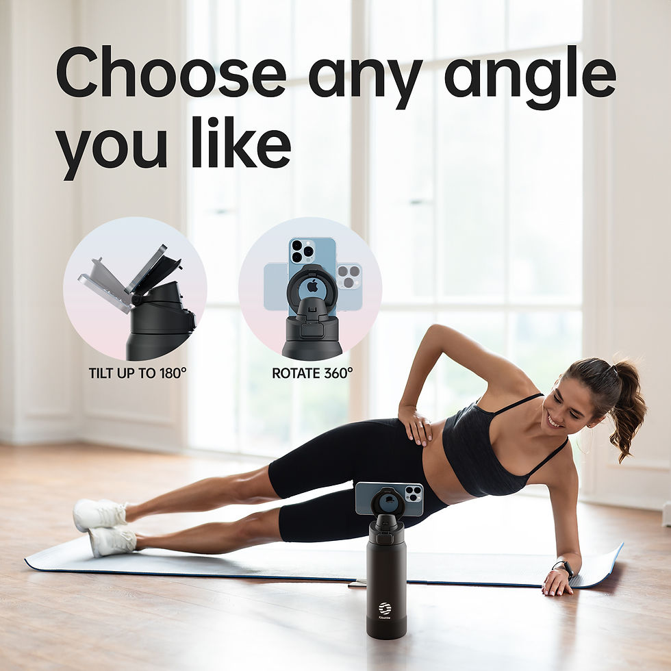 Thumbnail: Fjbottle Magnetic Thermos Stainless Steel Sports Water Bottle with Magnetic Phon