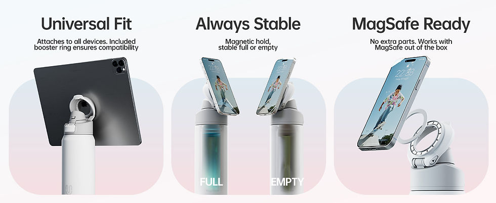 Thumbnail: Fjbottle Magnetic Thermos Stainless Steel Sports Water Bottle with Magnetic Phon