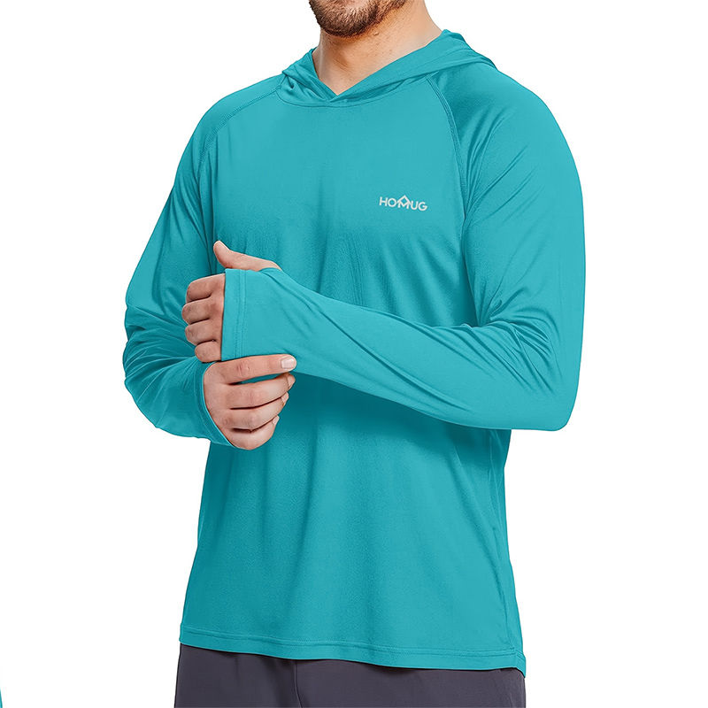 Thumbnail: Mens UPF50+ Performance T-Shirt Hoodie Long Sleeve Casual Sun Protection T-Shirt