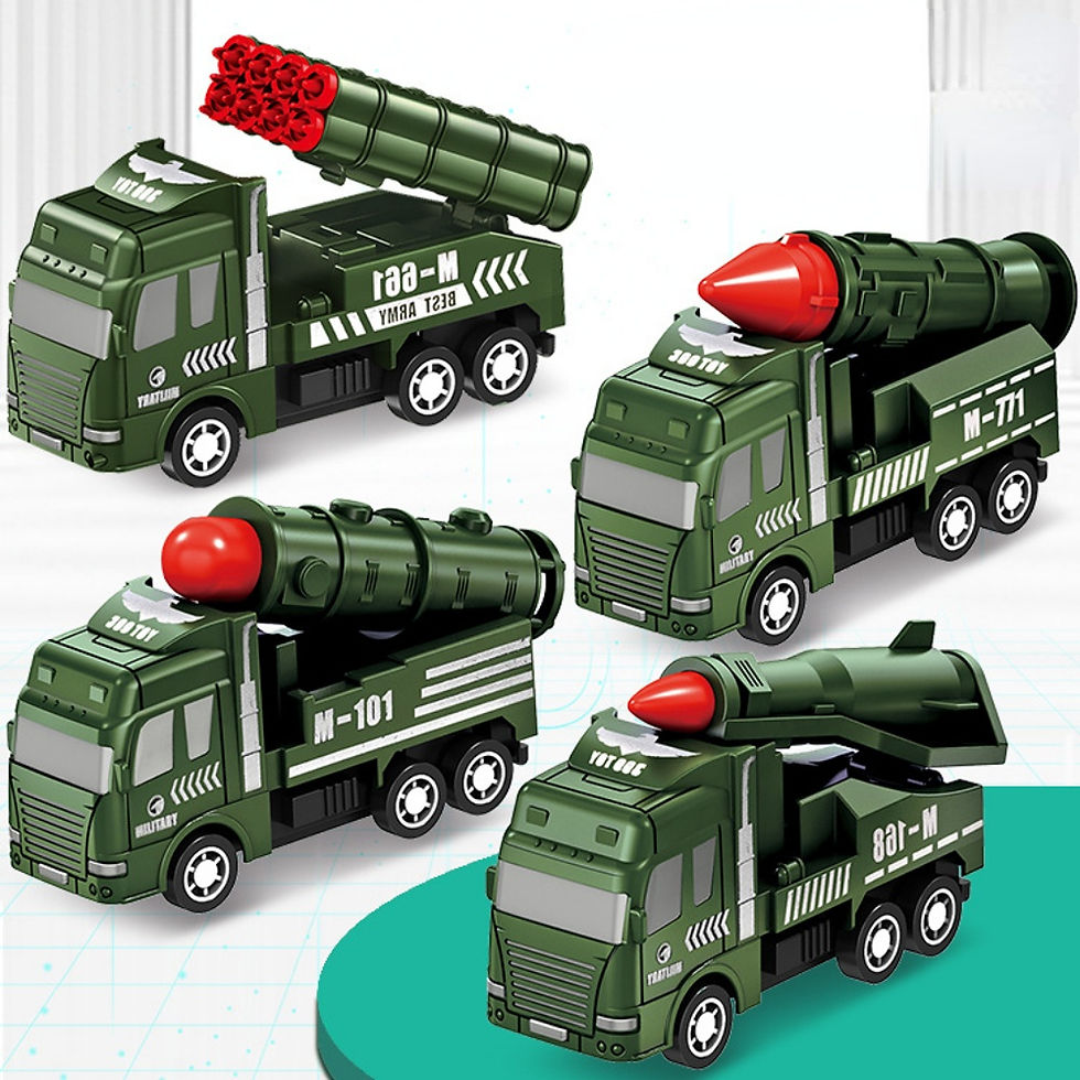 Thumbnail: 4-Piece Children's Inertia Toy Car Set (Fire & Military)