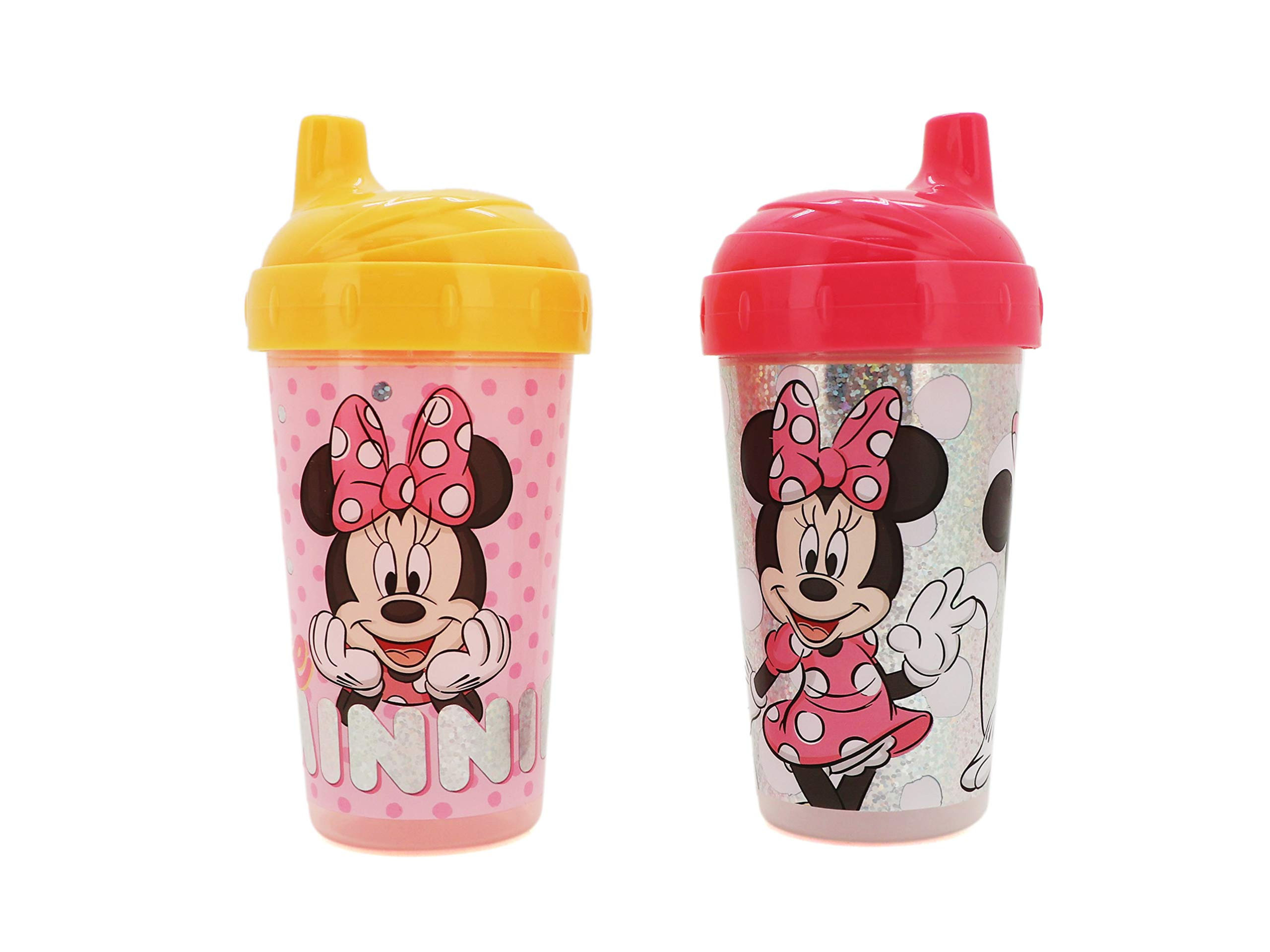 Cudlie Disney Baby Girl 2 Pack 10 Oz Hard Spout Sippy Cup for Toddler Glitz Minn