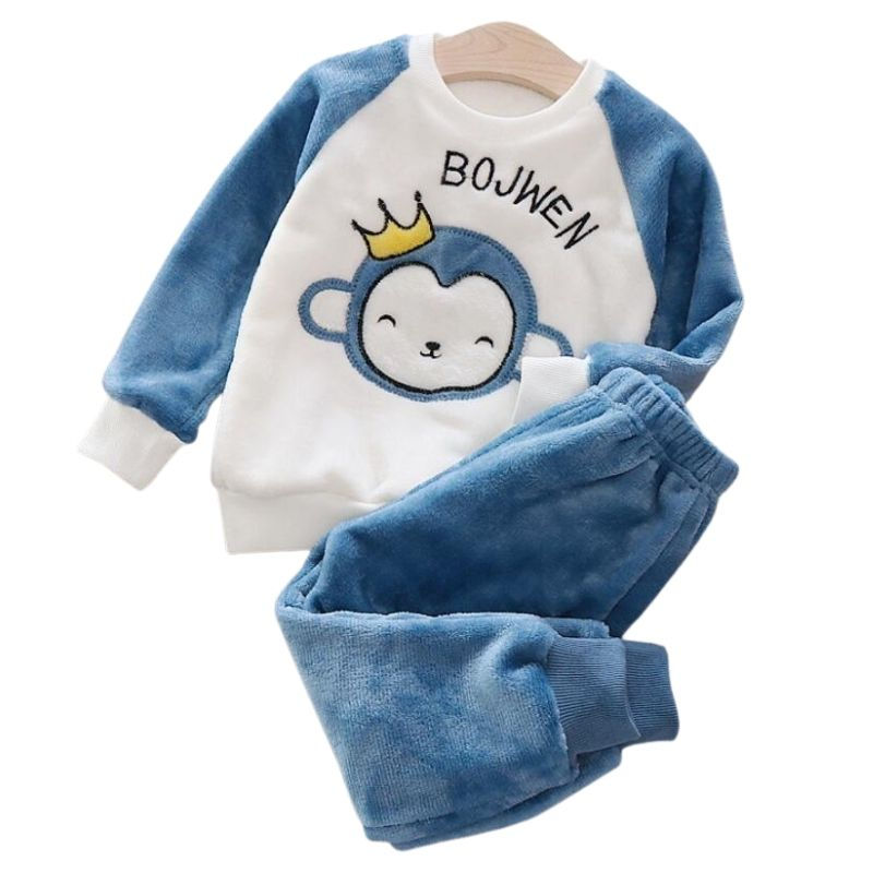 Thumbnail: Boy's Clothing 2pcs Set Grey Baseball Hoodie Suit Infants Toddlers Car Print Pat