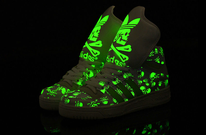 Thumbnail: B.ADIDAS / X AKA B.A.D. ADIDAS GLOW IN THE DARK FUCK YOU SKULL SHOES