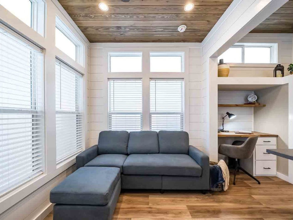 Living room interior of the Clayton Cheaha park model home.