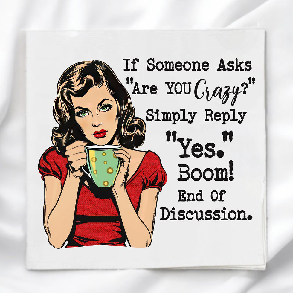 Retro Women Humor Fabric Panel Quilt Block