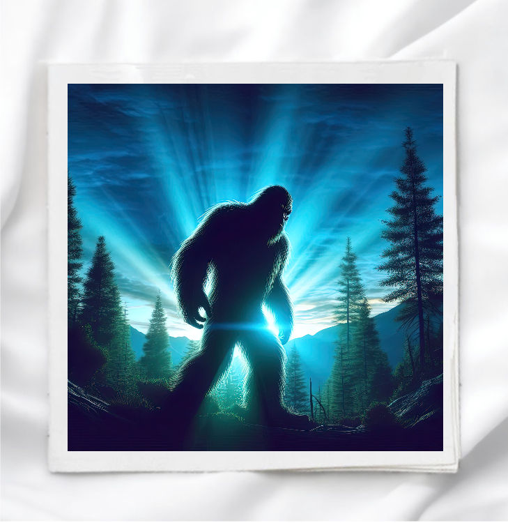 Bigfoot Sasquatch Fabric Panel Quilt Block