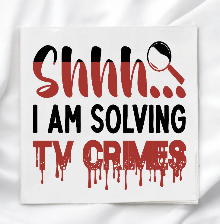 Solving TV Crimes Fabric Panel for Quilting Crafting Sewing