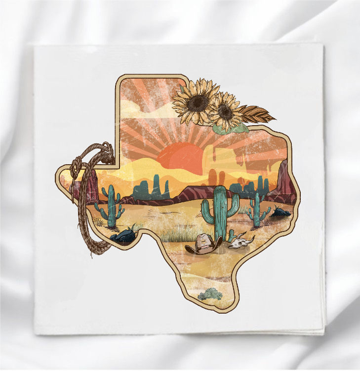 Texas State Fabric Panel Quilt Block