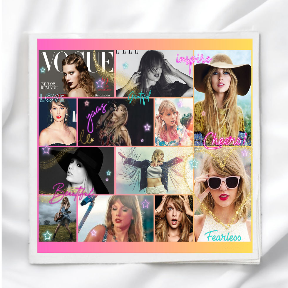 Taylor Swift Collage Fabric Panel Quilt Block