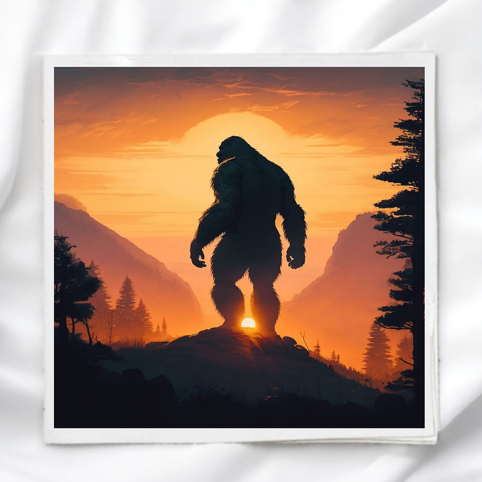 Bigfoot Sunset Fabric Panel Quilt Block