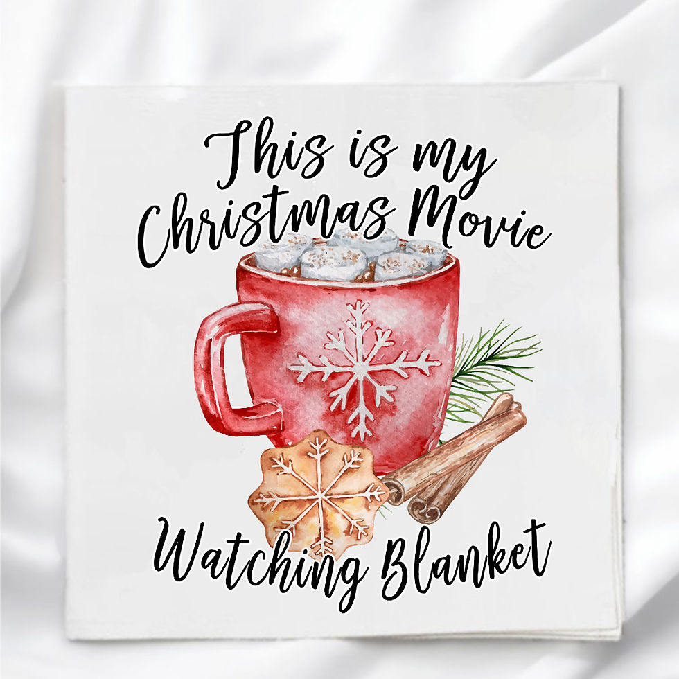 Christmas Movie Watching Blanket Fabric Panel Quilt Block