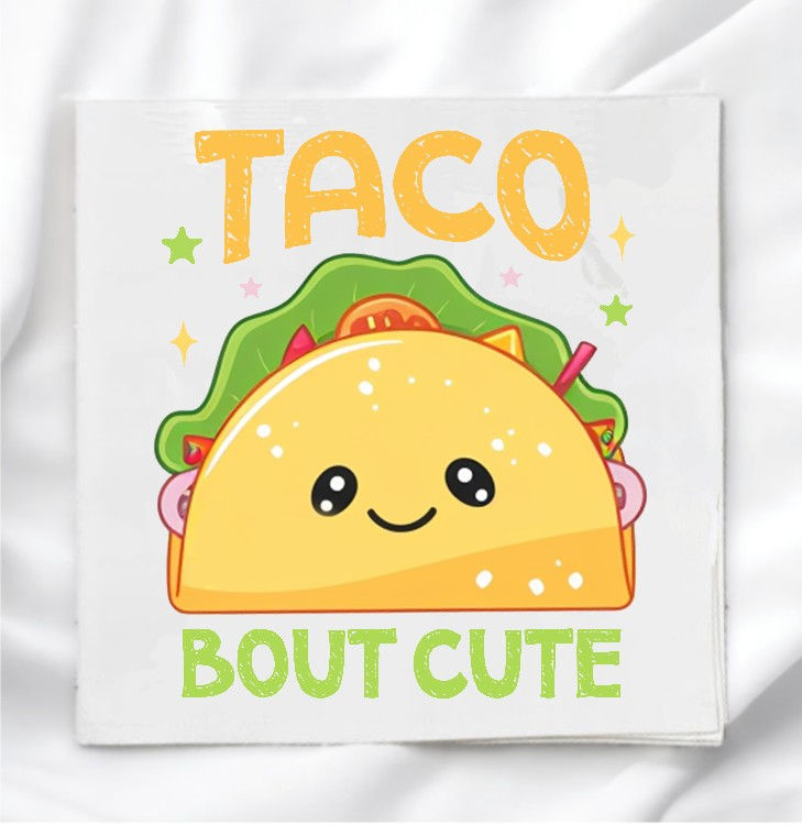 Cute Taco Fabric Panel for Quilting Sewing Crafting Quilt Block