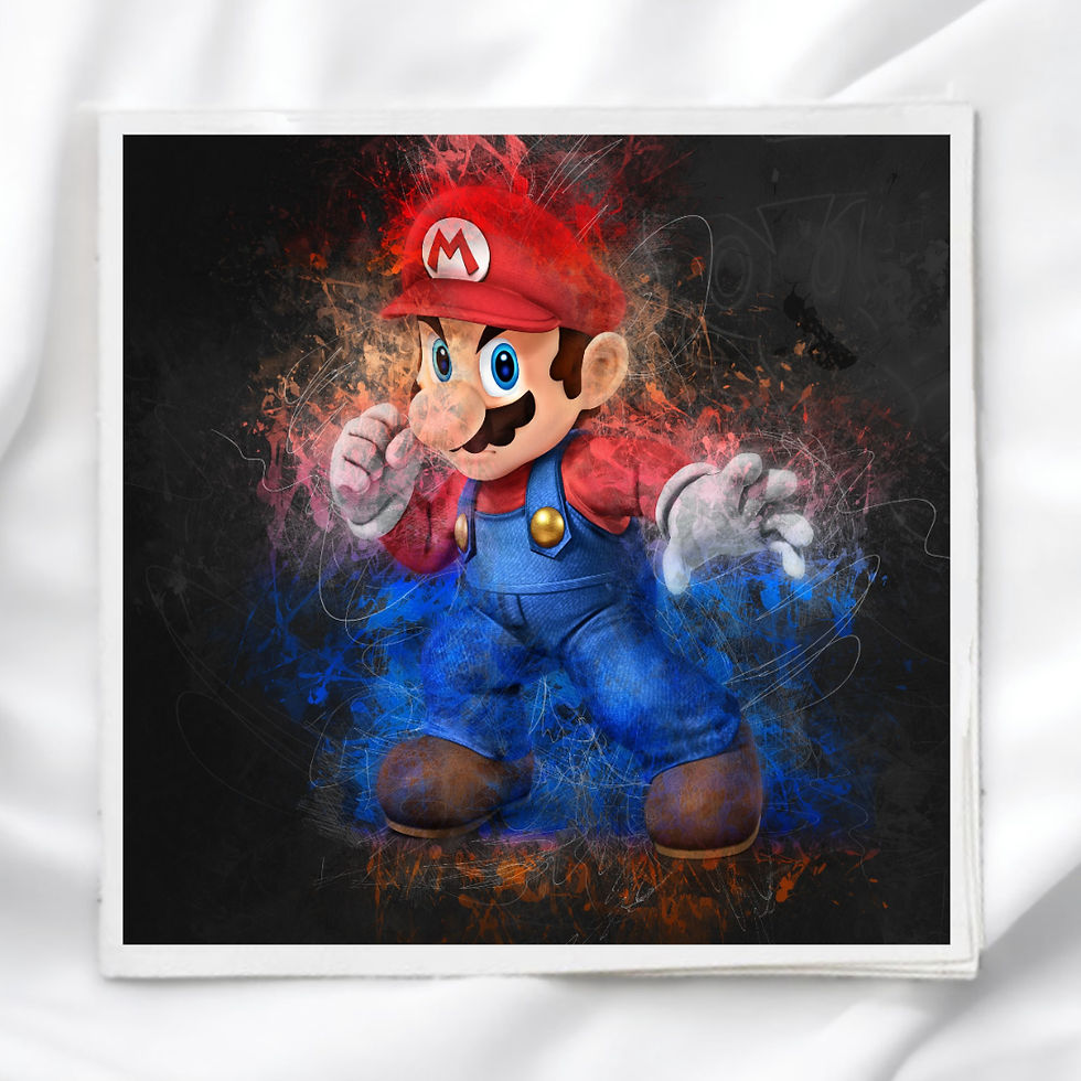 Super Mario Fabric Panel Quilt Block