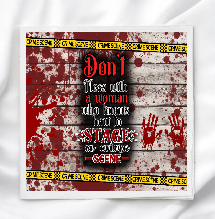 True Crime Scene Fabric Panel for Quilting Crafting Sewing