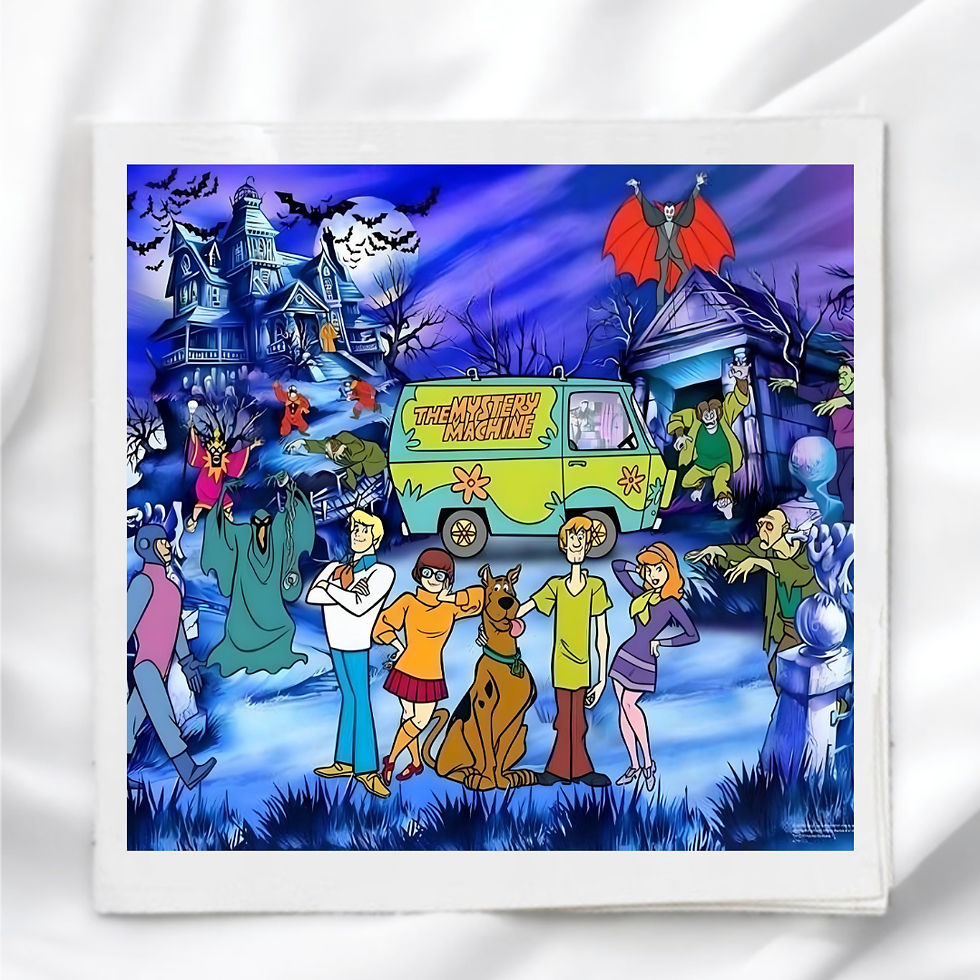 Scooby Doo Mystery Ink Fabric Panel Quilt Block