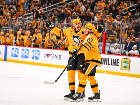 Penguins get 40th win of the season, Sid and Geno make history