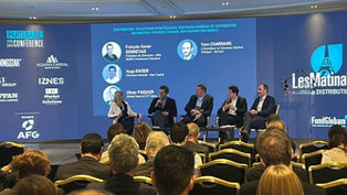 Yann Charraire speaks at Matinales de la Distribution's 9th edition