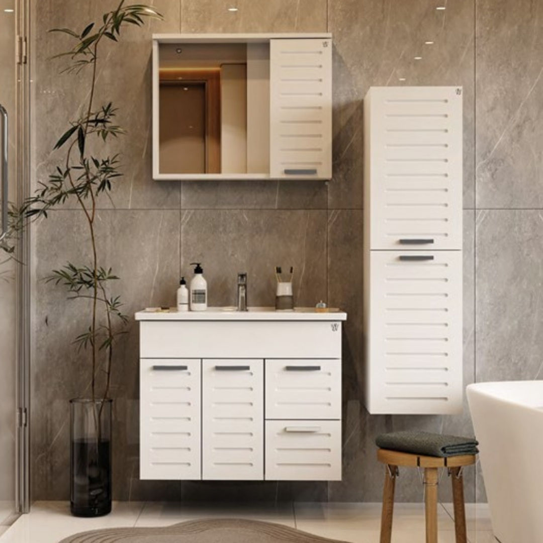 West Lizbon Banyo Mobilyası Alt ve Üst Dolabı