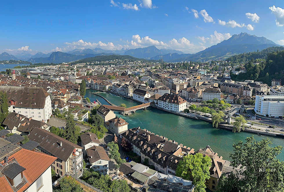 elevated view of Lucerne, Switzerland during a clear, summer day - photo copyright by KilmerMedia, all rights reserved