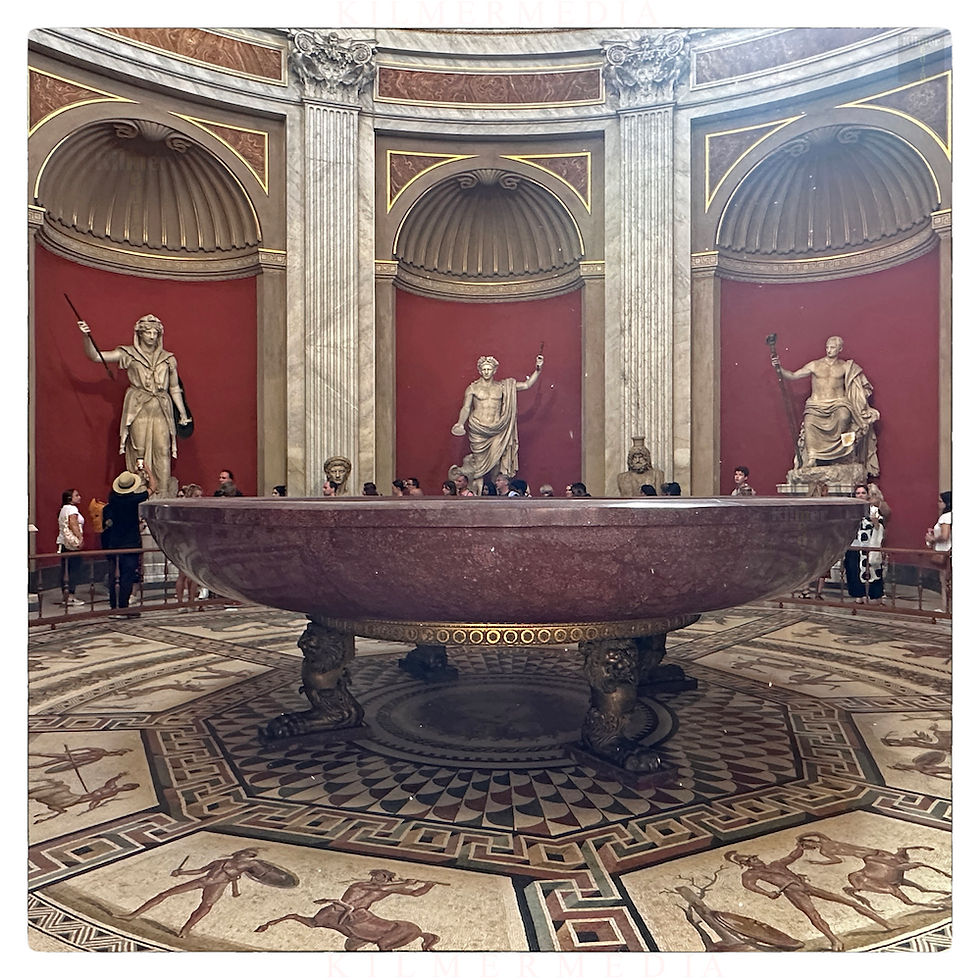 Emperor Nero's marble bathtub displayed in the Vatican