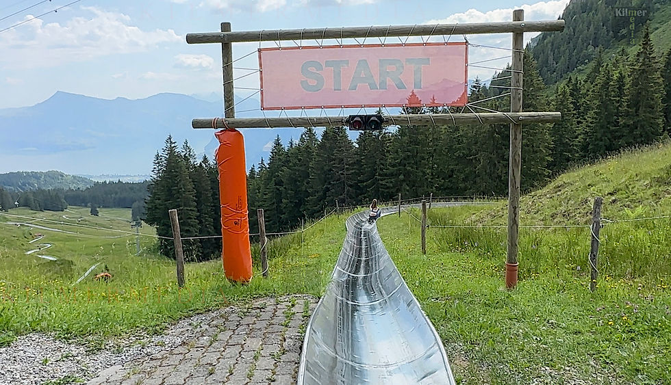 The start of the Fräkigaudi toboggan run track on Mt. Pilatus, Lucerne, Switzerland during a summer day - photo copyright by KilmerMedia, all rights reserved