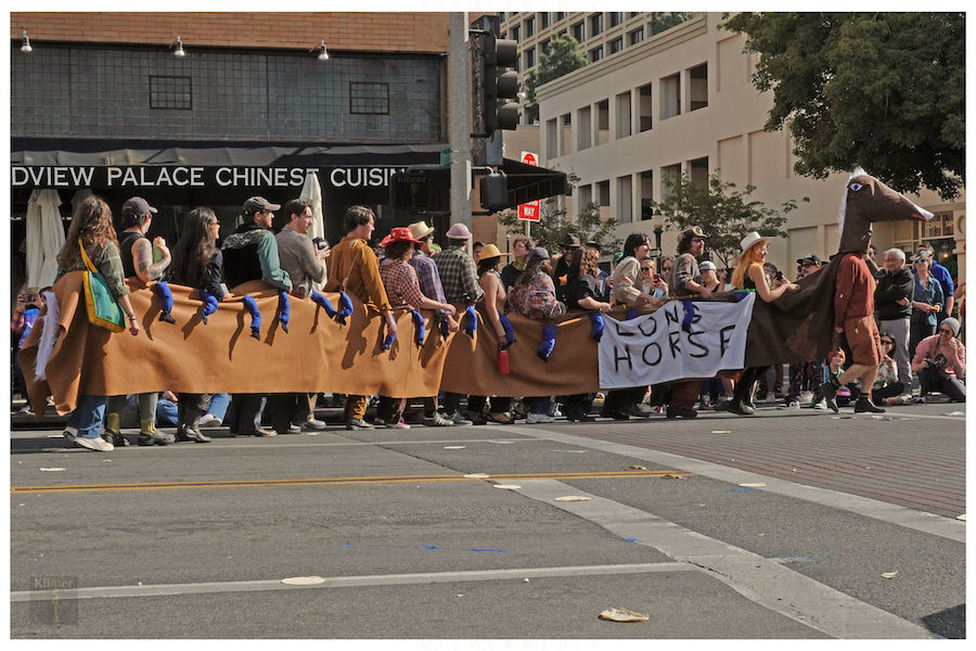 Long Horse at the Pasadena Doo Dah Parade in 2024 - photo by KilmerMedia