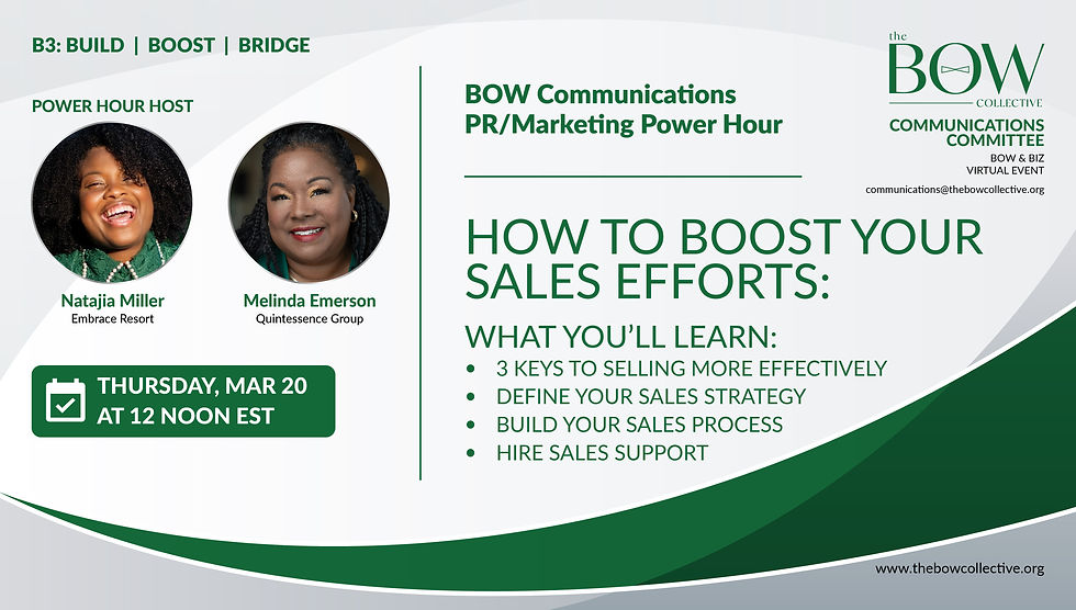 BOW Power Hour: How to Boost Your Sales Efforts