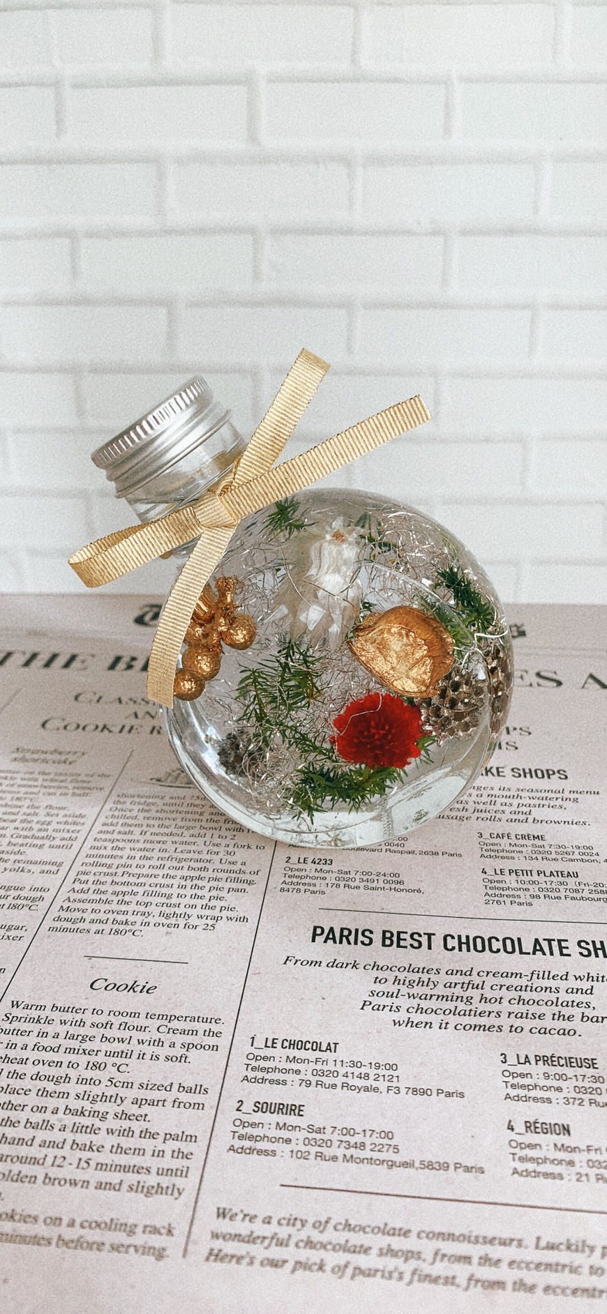 クリスマスハーバリウム作り　体験ワークショップ