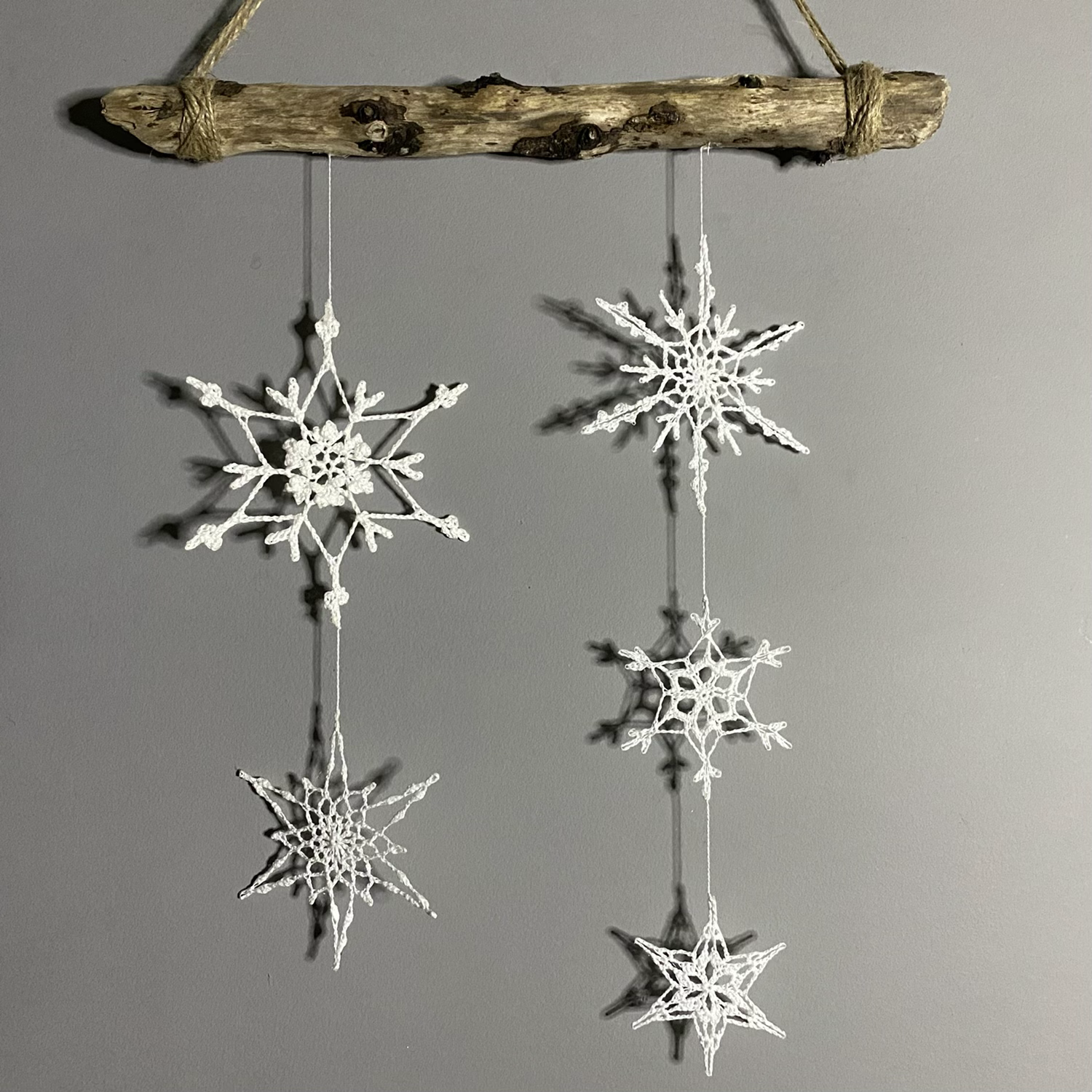 Noelle - Snowflake Driftwood Hanger