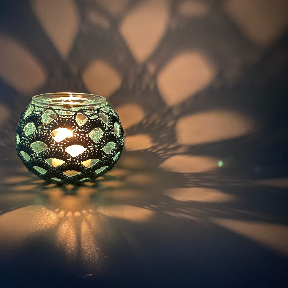 Thumbnail: Harpa Glass Candle Holder - Teal
